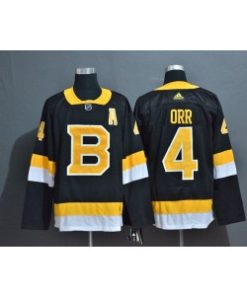 NHL Bruins 4 Bobby Orr Black Men Jersey