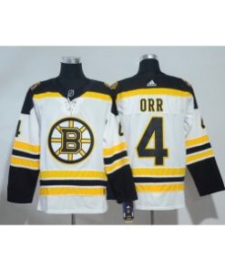 NHL Bruins 4 Bobby Orr White Adidas Men Jersey
