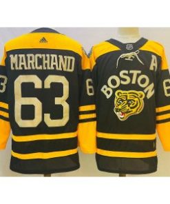 NHL Bruins 63 Brad Marchand Black 2022-23 Retro Men Jersey
