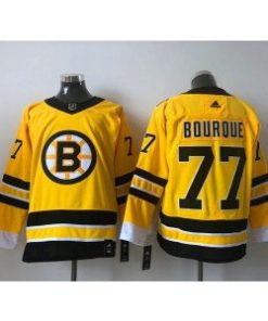 NHL Bruins 77 Ray Bourque Yellow Men Jersey