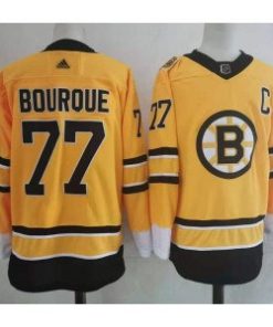 NHL Bruins 77 Ray Bourque Yellow New Men Jersey