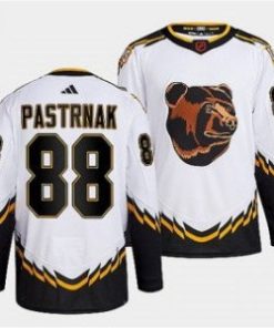NHL Bruins 88 David Pastrnak White 2022-23 Retro Men Jersey
