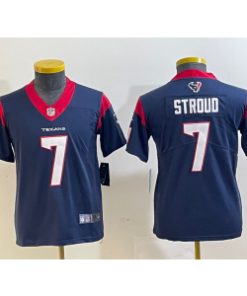 Texans 7 C.J. Stroud Blue Vapor Limited Youth Jersey
