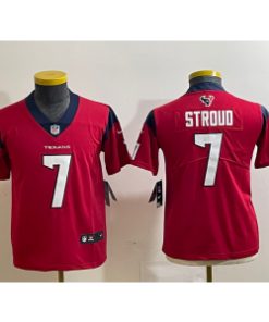 Texans 7 C.J. Stroud Red Vapor Limited Youth Jersey