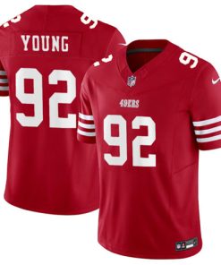 Men's San Francisco 49ers #92 Chase Young Red 2023 F.U.S.E. Vapor Limited Football Stitched Jersey