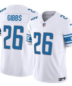 Men's Detroit Lions #26 Jahmyr Gibbs White 2023 F.U.S.E. Vapor Untouchable Limited Football Stitched Jersey