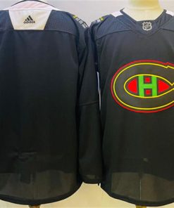 Men's Montreal Canadiens Blank 2022 Black Warm Up History Night Stitched Jersey