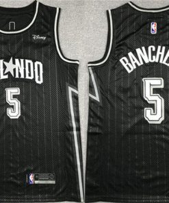 Men's Orlando Magic #5 Paolo Banchero Black Icon Edition Stitched Swingman Jersey