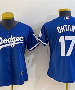 Women's Los Angeles Dodgers #17 Shohei Ohtani Blue Stitched Jersey