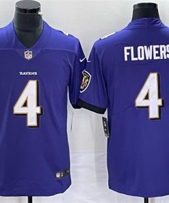 Ravens 4 Flowers Purple Vapor Untouchable Limited Men Jersey