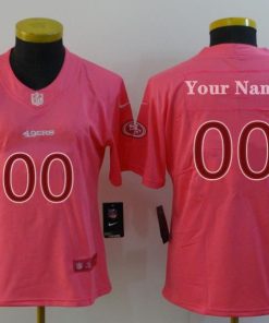 Women's 49ers pink custom fashion jerseys