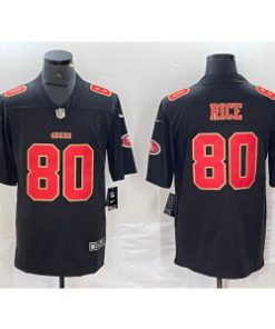 49ers 80 Jerry Rice Black Red Vapor Limited Men Jersey