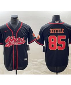 49ers 85 George Kittle Black Red Vapor Baseball Limited Men Jersey