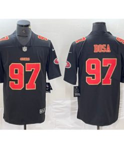49ers 97 Nick Bosa Black Red Vapor Limited Men Jersey