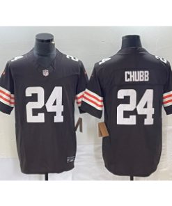 Browns 24 Nick Chubb Brown 2023 F.U.S.E Vapor Limited Men Jersey