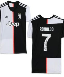 Cristiano Ronaldo Juventus Hand Signed Juventus Black White Jersey