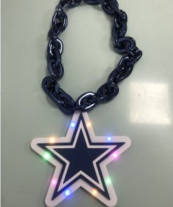 Dallas Cowboys Throwback Blue with Light Big Jumbo Fan Chain Necklace