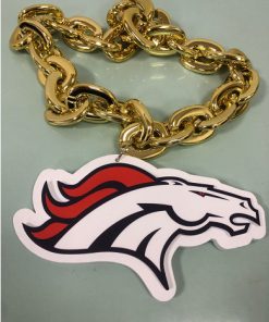 Denver Broncos Throwback Gold Big Jumbo Fan Chain Necklace