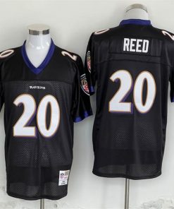 Men's Baltimore Ravens #20 Ed Reed Black Thrrowback Jersey