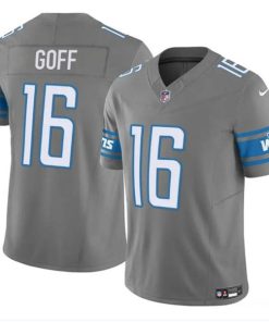Men's Detroit Lions #16 Jared Goff Gray 2023 F.U.S.E. Vapor Untouchable Limited Stitched Jersey