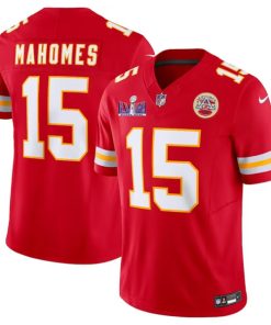 Men’s Kansas City Chiefs #15 Patrick Mahomes Red F.U.S.E. Super Bowl LVIII Patch Vapor Untouchable Limited Football Stitched Jersey