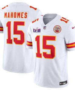 Men's Kansas City Chiefs #15 Patrick Mahomes White F.U.S.E. Super Bowl LVIII Patch Vapor Untouchable Limited Football Stitched Jersey