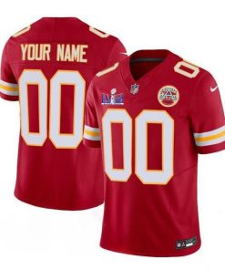 Men's Kansas City Chiefs Active Player Custom Red White 2024 F.U.S.E. Super Bowl LVIII Patch Vapor Untouchable Limited Football Stitched Jersey