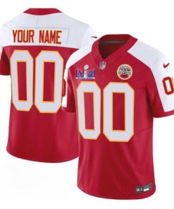 Men's Kansas City Chiefs Active Player Custom Red 2024 F.U.S.E. Super Bowl LVIII Patch Vapor Untouchable Limited Football Stitched Jersey