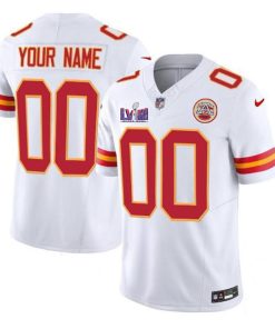 Men's Kansas City Chiefs Active Player Custom White 2024 F.U.S.E. Super Bowl LVIII Patch Vapor Untouchable Limited Football Stitched Jersey