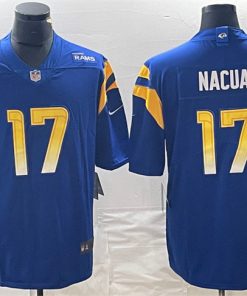 Men's Los Angeles Rams #17 Puka Nacua Blue Vapor Untouchable Limited Football Stitched Jersey