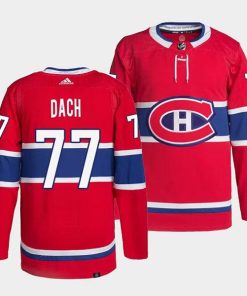 Men's Montreal Canadiens #77 Kirby Dach Red Stitched Jersey