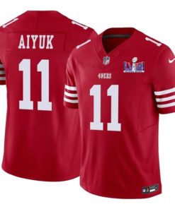 Men's San Francisco 49ers #11 Brandon Aiyuk Red 2024 F.U.S.E. Super Bowl LVIII Patch Vapor Untouchable Limited Football Stitched Jersey