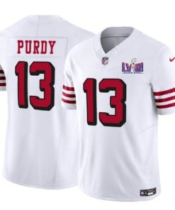 Men's San Francisco 49ers #13 Brock Purdy New White 2024 F.U.S.E. Super Bowl LVIII Patch Vapor Untouchable Limited Football Stitched Jersey