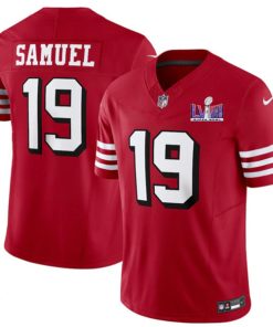 Men's San Francisco 49ers #19 Deebo Samuel New Red 2024 F.U.S.E. Super Bowl LVIII Patch Vapor Untouchable Limited Football Stitched Jersey