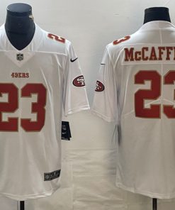Men's San Francisco 49ers #23 Christian McCaffrey White Vapor Untouchable Limited Football Stitched Jersey