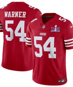 Men's San Francisco 49ers #54 Fred Warner Red 2024 F.U.S.E. Super Bowl LVIII Patch Vapor Untouchable Limited Football Stitched Jersey