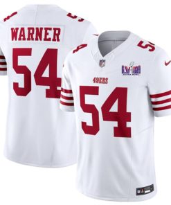 Men's San Francisco 49ers #54 Fred Warner White 2024 F.U.S.E. Super Bowl LVIII Patch Vapor Untouchable Limited Football Stitched Jersey