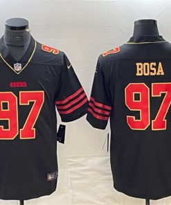 Men's San Francisco 49ers #97 Nick Bosa Black Gold Football Stitched Jersey