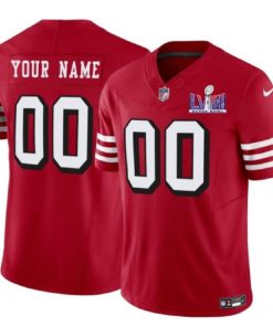 Men's San Francisco 49ers Active Player Custom New Red 2024 F.U.S.E. Super Bowl LVIII Patch Vapor Untouchable Limited Football Stitched Jersey