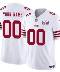Men's San Francisco 49ers Active Player Custom White 2024 F.U.S.E. Super Bowl LVIII Patch Vapor Untouchable Limited Football Stitched Jersey