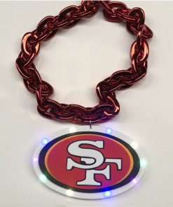 San Francisco 49ers Throwback Red with Light Big Jumbo Fan Chain Necklace