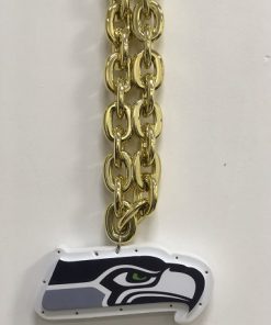 Seattle Seahawks Throwback Gold with Light Big Jumbo Fan Chain Necklace