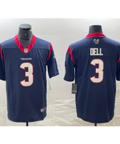 Texans 3 DELL Blue Vapor Untouchable Limited Men Jersey