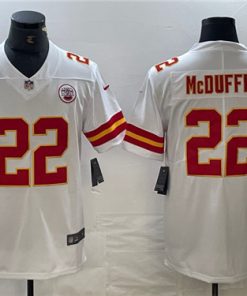 Men's Kansas City Chiefs #22 Trent McDuffie White Vapor Untouchable Limited Football Stitched Jersey
