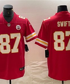 Men's Kansas City Chiefs #87 Taylor Swift Red Vapor Untouchable Limited Football Stitched Jersey