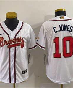 Youth Atlanta Braves #10 Chipper Jones  Stitched Jersey