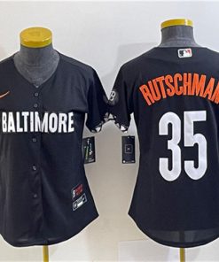Youth Baltimore Orioles #35 Adley Rutschman Black 2023 City Connect Stitched Baseball Jersey