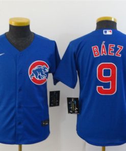 Youth Chicago Cubs Blue #9 Javier Baez Cool Base Stitched Jersey