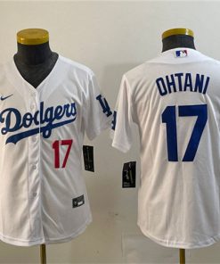 Youth Los Angeles Dodgers #17 Shohei Ohtani Number White Stitched Cool Base Jersey