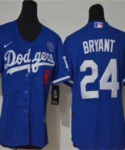 Youth Los Angeles Dodgers #24 Kobe Bryant Blue KB Patch Stitched Jersey
